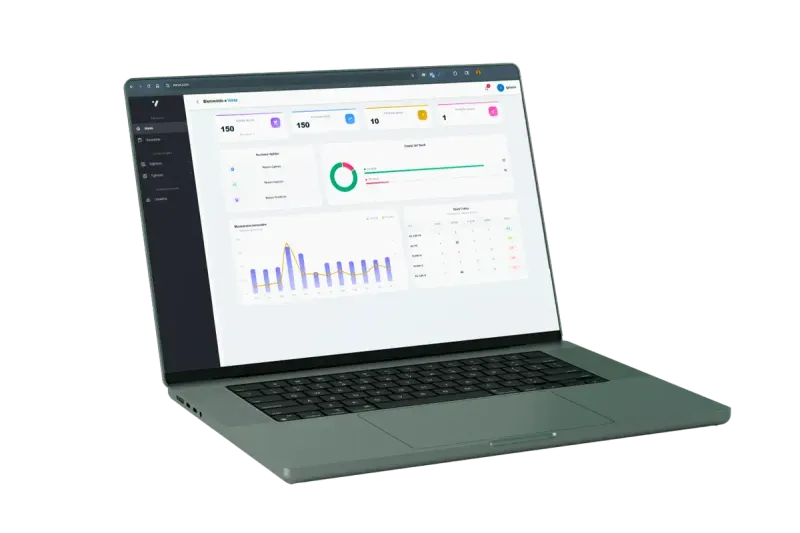 Demostración de la interfaz del software WMS Voras en una MacBook